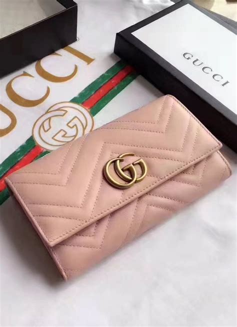 gucci continental wallet brown|Gucci marmont wallet pink.